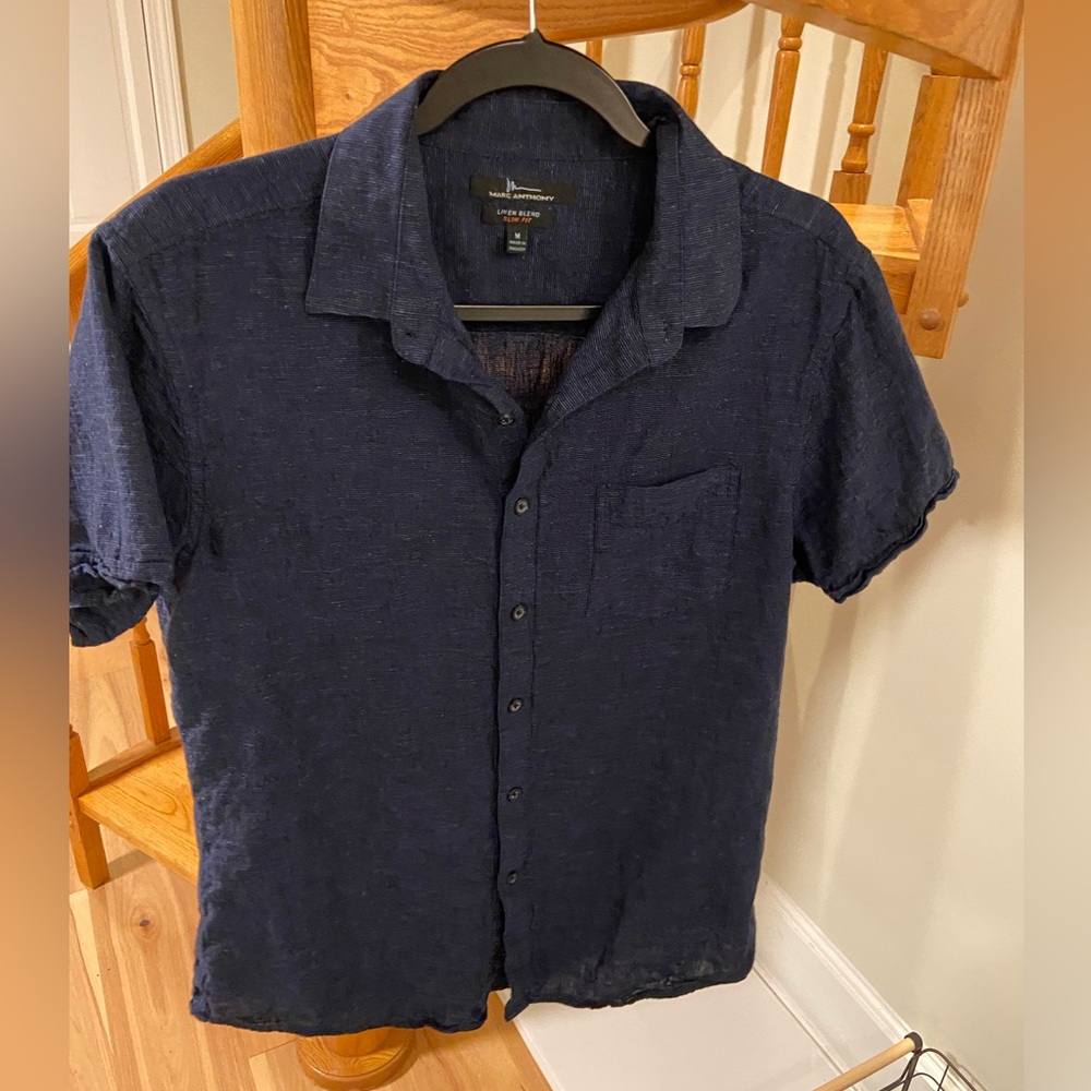 Men’s Marc Anthony Short Sleeve Linen Button Down